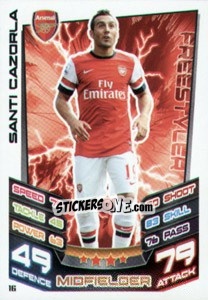 Sticker Santi Cazorla - English Premier League 2012-2013. Match Attax n. 16 - Topps