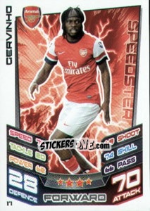Sticker Gervinho - English Premier League 2012-2013. Match Attax n. 17 - Topps