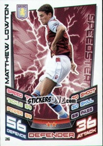 Cromo Matthew Lowton - English Premier League 2012-2013. Match Attax n. 26 - Topps