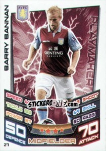 Sticker Barry Bannan - English Premier League 2012-2013. Match Attax n. 27 - Topps