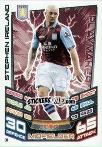 Sticker Stephen Ireland - English Premier League 2012-2013. Match Attax n. 31 - Topps