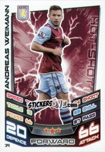 Sticker Andreas Weimann - English Premier League 2012-2013. Match Attax n. 34 - Topps