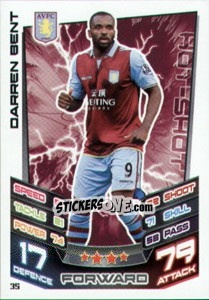 Sticker Darren Bent - English Premier League 2012-2013. Match Attax n. 35 - Topps