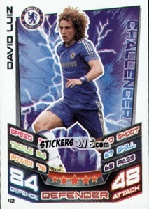 Sticker David Luiz - English Premier League 2012-2013. Match Attax n. 42 - Topps