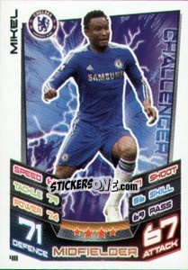 Sticker Mikel - English Premier League 2012-2013. Match Attax n. 48 - Topps