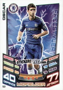 Sticker Oscar - English Premier League 2012-2013. Match Attax n. 52 - Topps