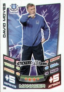 Sticker David Moyes - English Premier League 2012-2013. Match Attax n. 56 - Topps