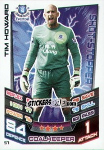 Sticker Tim Howard - English Premier League 2012-2013. Match Attax n. 57 - Topps