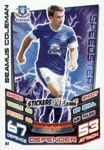 Sticker Seamus Coleman - English Premier League 2012-2013. Match Attax n. 61 - Topps