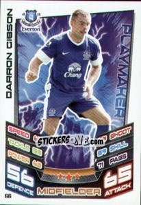 Sticker Darron Gibson - English Premier League 2012-2013. Match Attax n. 66 - Topps