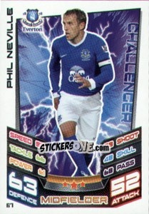 Sticker Phil Neville - English Premier League 2012-2013. Match Attax n. 67 - Topps