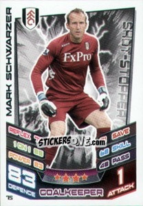 Sticker Mark Schwarzer - English Premier League 2012-2013. Match Attax n. 75 - Topps