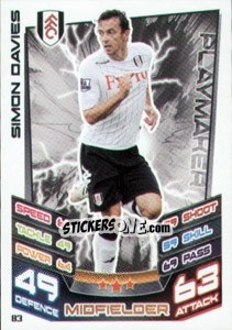 Cromo Simon Davies - English Premier League 2012-2013. Match Attax - Topps