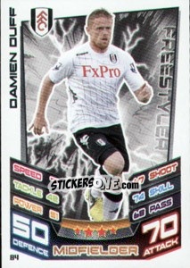 Sticker Damien Duff - English Premier League 2012-2013. Match Attax n. 84 - Topps