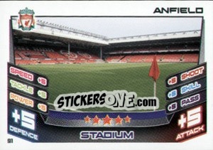 Sticker Anfield - English Premier League 2012-2013. Match Attax n. 91 - Topps