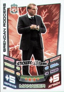 Sticker Brendan Rodgers - English Premier League 2012-2013. Match Attax n. 92 - Topps