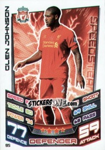 Sticker Glen Johnson - English Premier League 2012-2013. Match Attax n. 95 - Topps