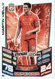 Cromo Martin Kelly - English Premier League 2012-2013. Match Attax n. 96 - Topps