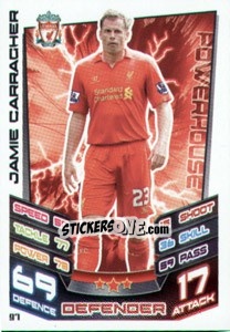 Sticker Jamie Carragher - English Premier League 2012-2013. Match Attax n. 97 - Topps