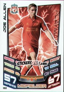 Sticker Joe Allen - English Premier League 2012-2013. Match Attax n. 102 - Topps