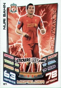 Sticker Nuri Sahin - English Premier League 2012-2013. Match Attax n. 107 - Topps
