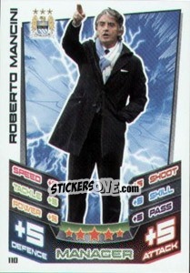 Sticker Roberto Mancini - English Premier League 2012-2013. Match Attax n. 110 - Topps