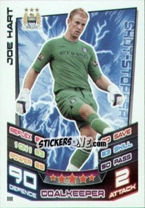 Sticker Joe Hart - English Premier League 2012-2013. Match Attax n. 111 - Topps