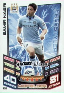 Sticker Samir Nasri - English Premier League 2012-2013. Match Attax n. 120 - Topps