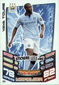 Sticker Yaya Toure - English Premier League 2012-2013. Match Attax n. 121 - Topps