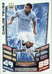Sticker Carlos Tevez - English Premier League 2012-2013. Match Attax n. 123 - Topps