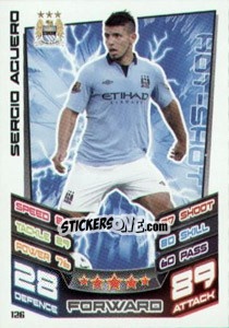 Sticker Sergio Aguero - English Premier League 2012-2013. Match Attax - Topps