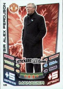 Sticker Sir Alex Ferguson - English Premier League 2012-2013. Match Attax n. 128 - Topps