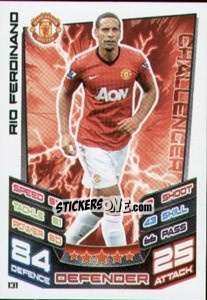 Sticker Rio Ferdinand - English Premier League 2012-2013. Match Attax n. 131 - Topps