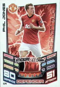 Sticker Phil Jones - English Premier League 2012-2013. Match Attax n. 134 - Topps