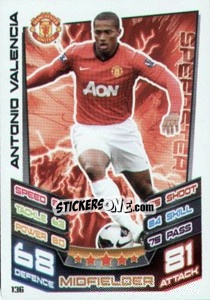 Sticker Antonio Valencia - English Premier League 2012-2013. Match Attax n. 136 - Topps