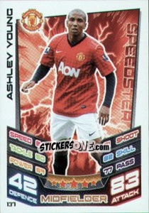 Sticker Ashley Young - English Premier League 2012-2013. Match Attax n. 137 - Topps