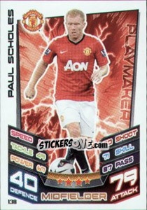 Sticker Paul Scholes - English Premier League 2012-2013. Match Attax n. 138 - Topps