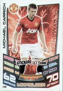 Sticker Michael Carrick - English Premier League 2012-2013. Match Attax n. 139 - Topps