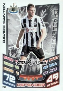 Sticker Davide Santon - English Premier League 2012-2013. Match Attax n. 152 - Topps