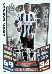 Sticker Danny Simpson - English Premier League 2012-2013. Match Attax n. 153 - Topps