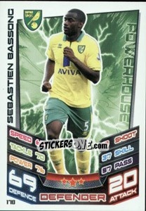 Sticker Sebastien Bassong - English Premier League 2012-2013. Match Attax n. 170 - Topps