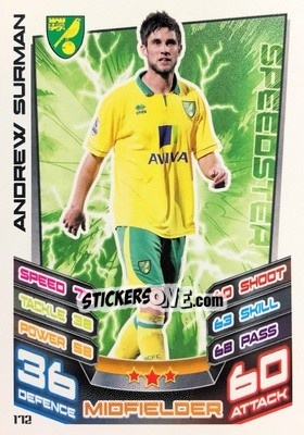 Sticker Andrew Surman - English Premier League 2012-2013. Match Attax n. 172 - Topps