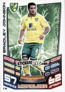 Figurina Bradley Johnson - English Premier League 2012-2013. Match Attax n. 174 - Topps