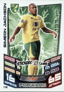 Figurina Simeon Jackson - English Premier League 2012-2013. Match Attax n. 179 - Topps