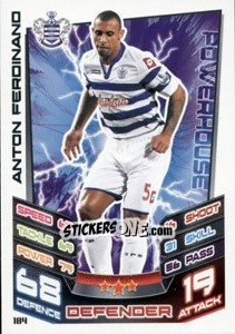 Sticker Anton Ferdinand - English Premier League 2012-2013. Match Attax n. 184 - Topps