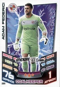 Sticker Adam Federici - English Premier League 2012-2013. Match Attax n. 201 - Topps