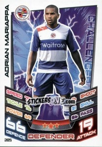 Sticker Adrian Mariappa - English Premier League 2012-2013. Match Attax n. 205 - Topps