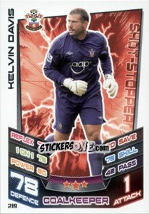 Sticker Kelvin Davis - English Premier League 2012-2013. Match Attax n. 219 - Topps