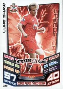 Sticker Luke Shaw - English Premier League 2012-2013. Match Attax n. 220 - Topps