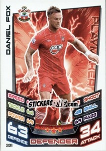 Sticker Daniel Fox - English Premier League 2012-2013. Match Attax - Topps